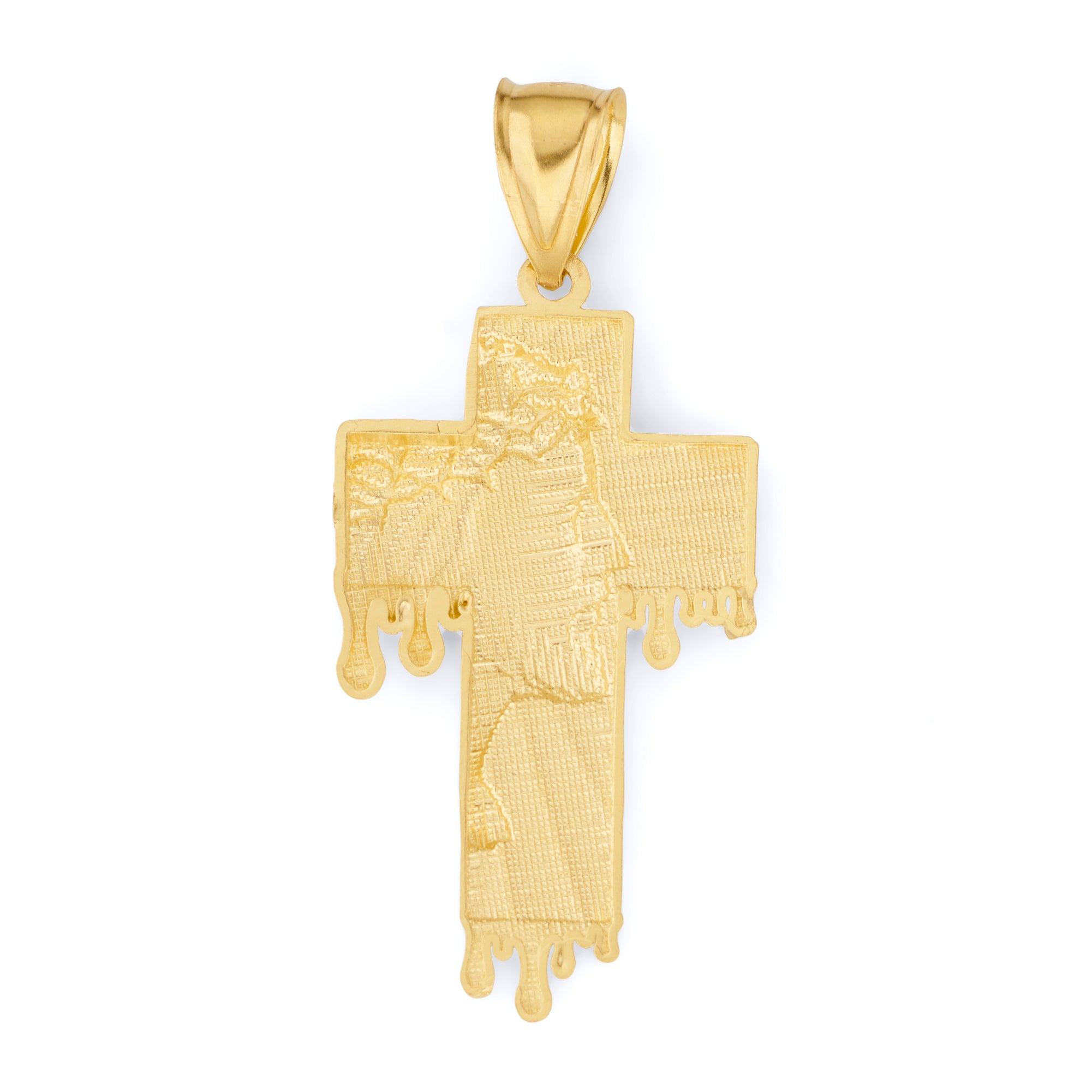 Solid Gold Cross with Jesus Pendant - 10k or 14k