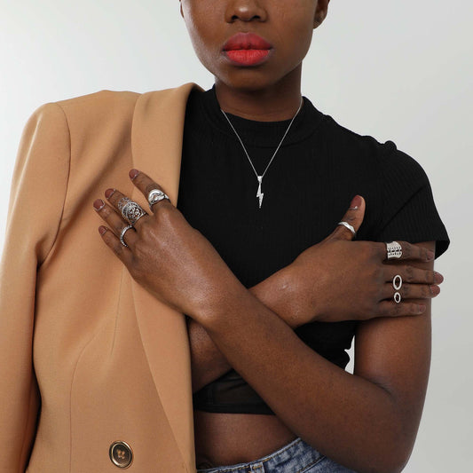 925 Sterling Silver Lightning Bolt Pendant