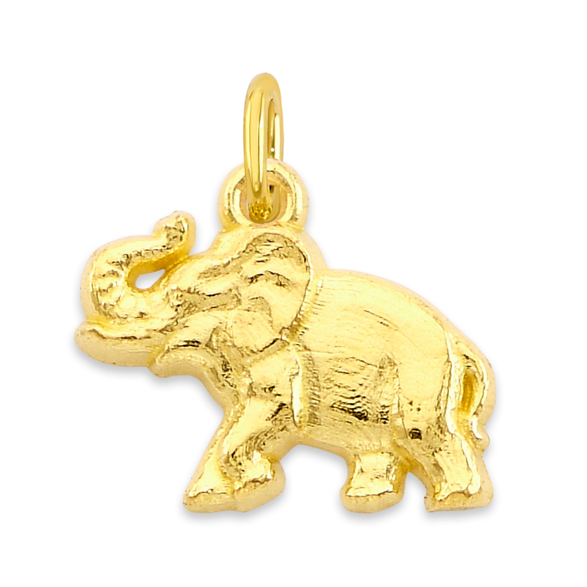 10k/14k Solid Gold Elephant Charm - Animal Jewelry for Bracelet
