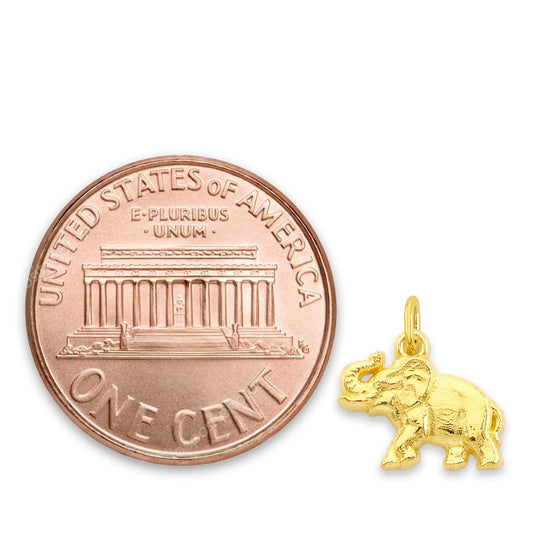 10k/14k Solid Gold Elephant Charm - Animal Jewelry for Bracelet