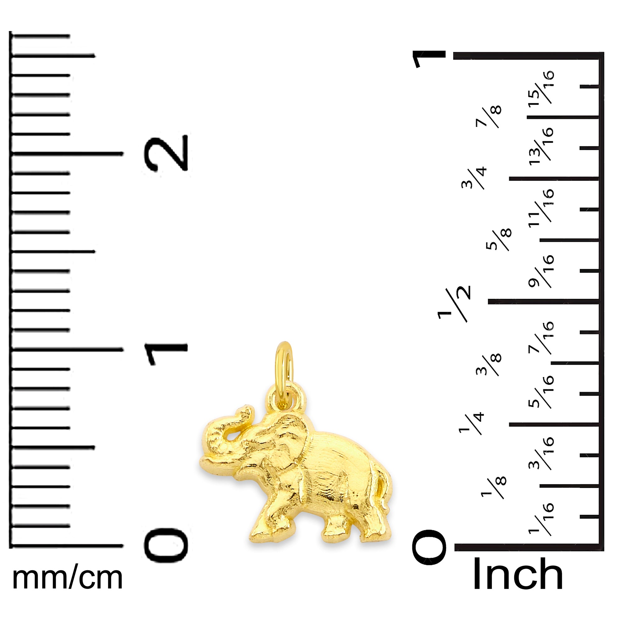 10k/14k Solid Gold Elephant Charm - Animal Jewelry for Bracelet