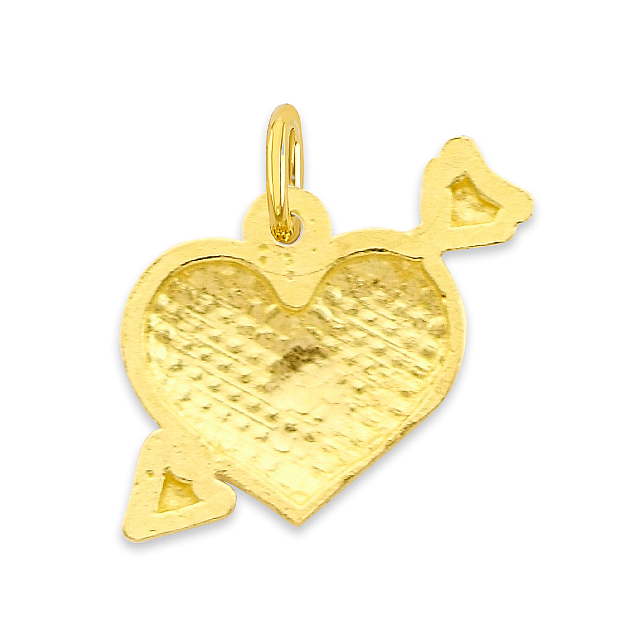 Solid Gold Heart with Arrow Charm - 10k or 14k – Golden Fire Jewelry