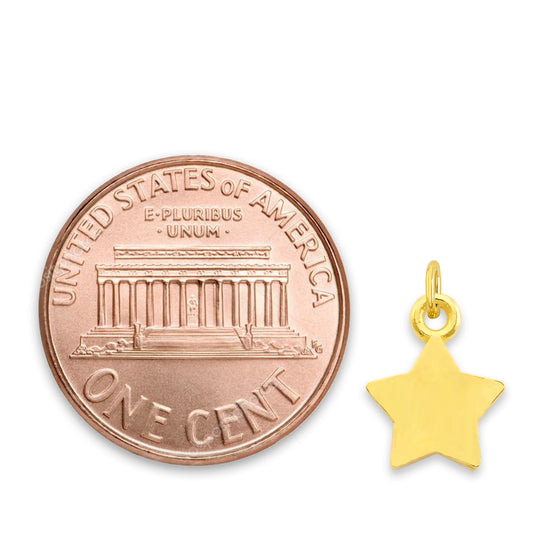 Solid Gold Star Charm - 10k or 14k