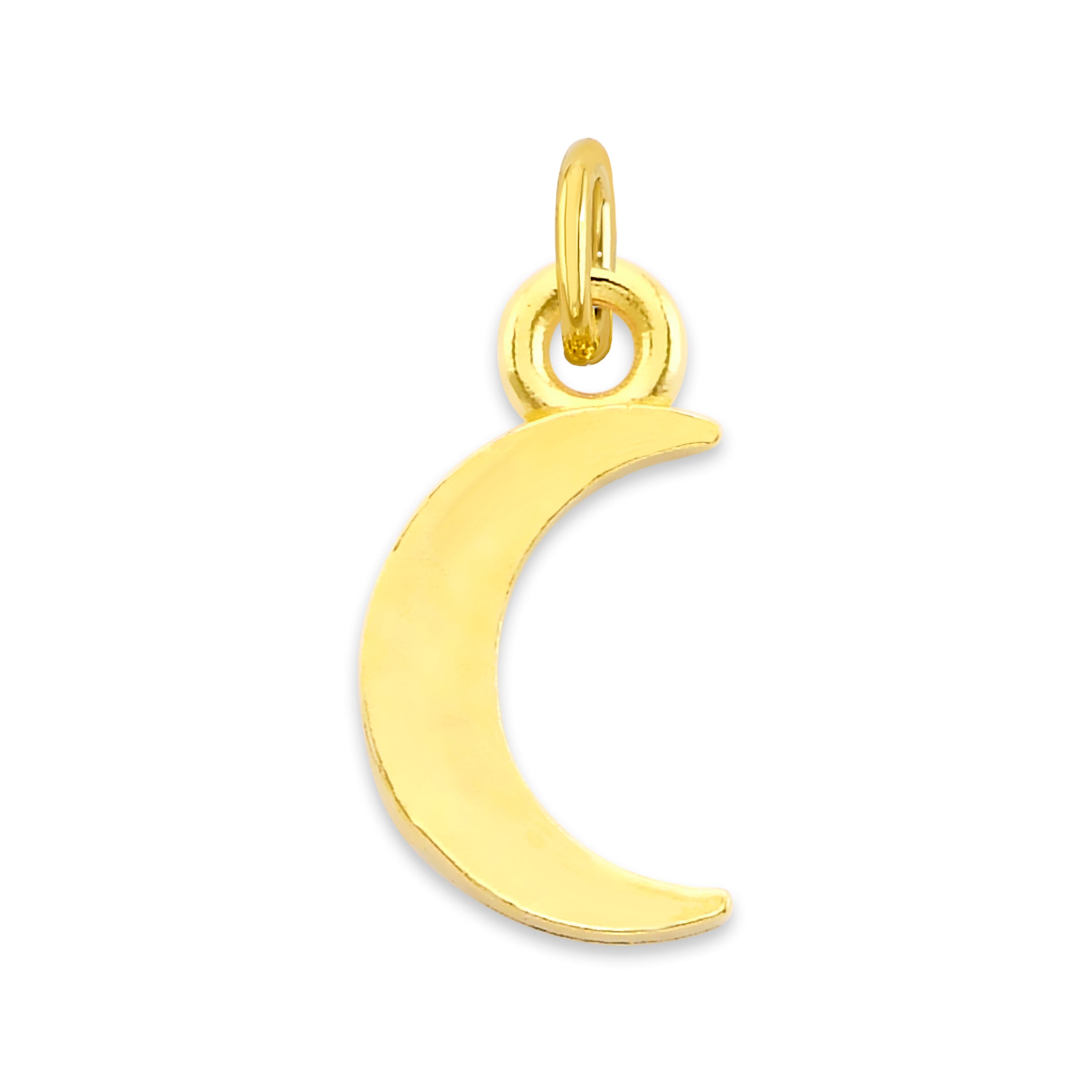 Solid Gold Moon Charm - 10k or 14k