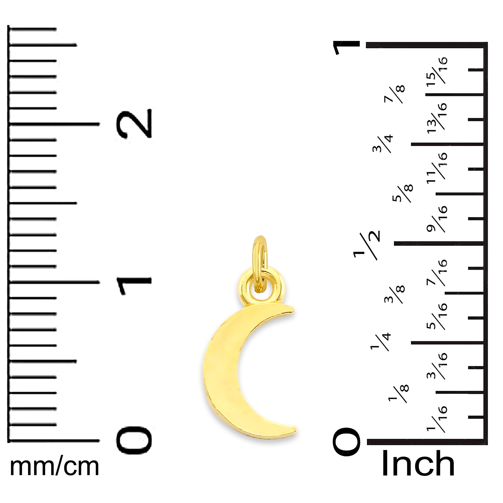 Solid Gold Moon Charm - 10k or 14k