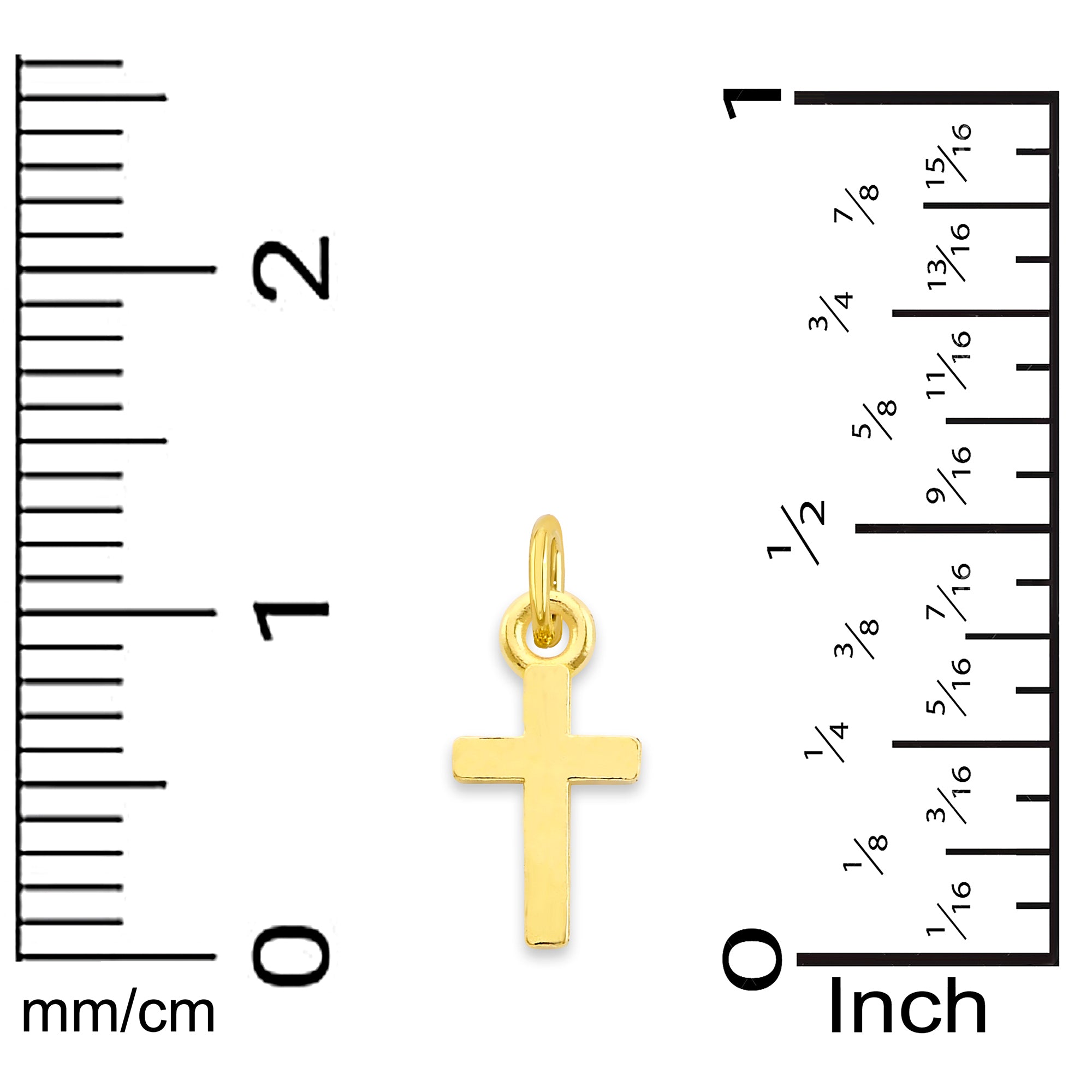 Solid Gold Cross Charm - 10k or 14k