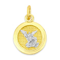 Load image into Gallery viewer, Solid Two-Tone Gold Saint Michael Charm - 10k or 14k
