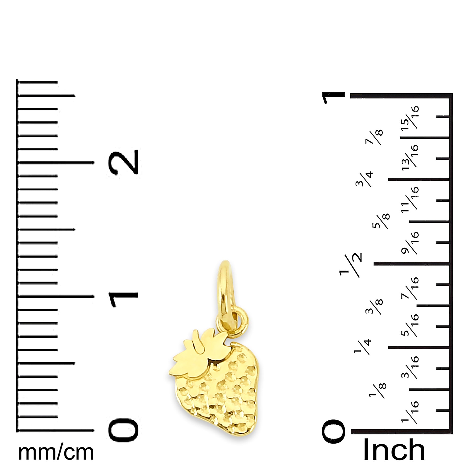 Solid Gold Strawberry Charm - 10k or 14k