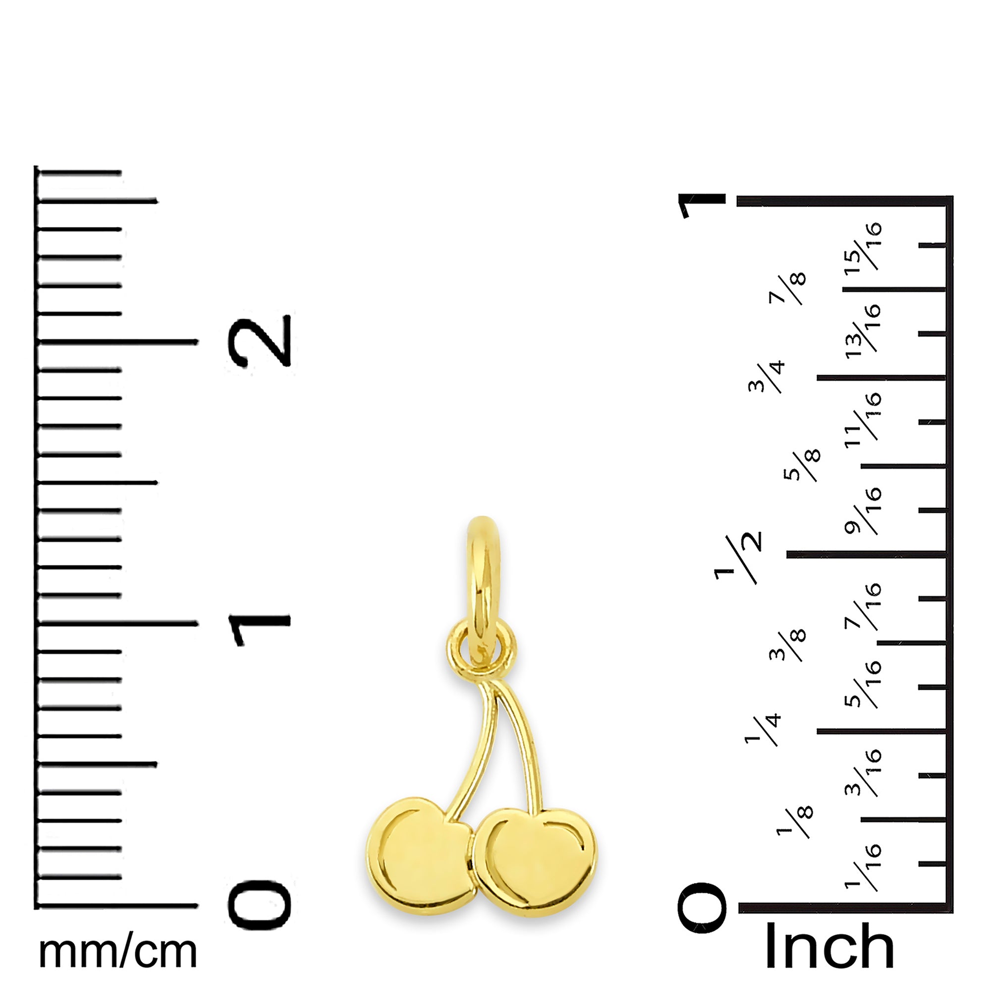 Solid Gold Cherry Charm - 10k or 14k