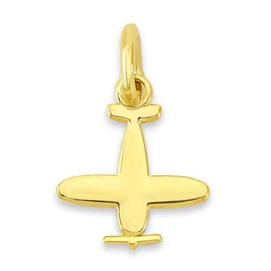 Solid Gold Airplane Charm - 10k or 14k