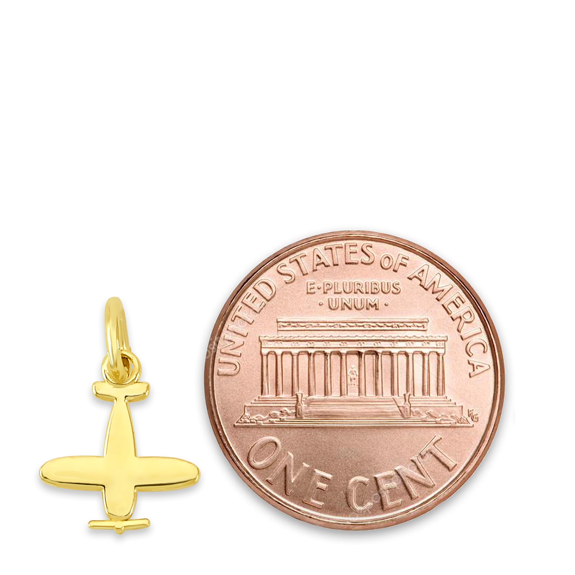 Solid Gold Airplane Charm - 10k or 14k