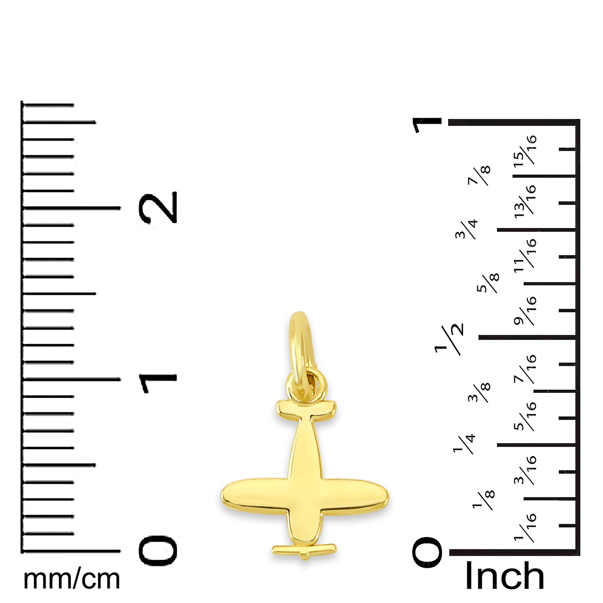 Solid Gold Airplane Charm - 10k or 14k