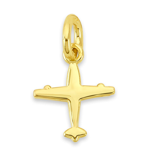 Solid Gold Airplane Charm- 10k or 14k