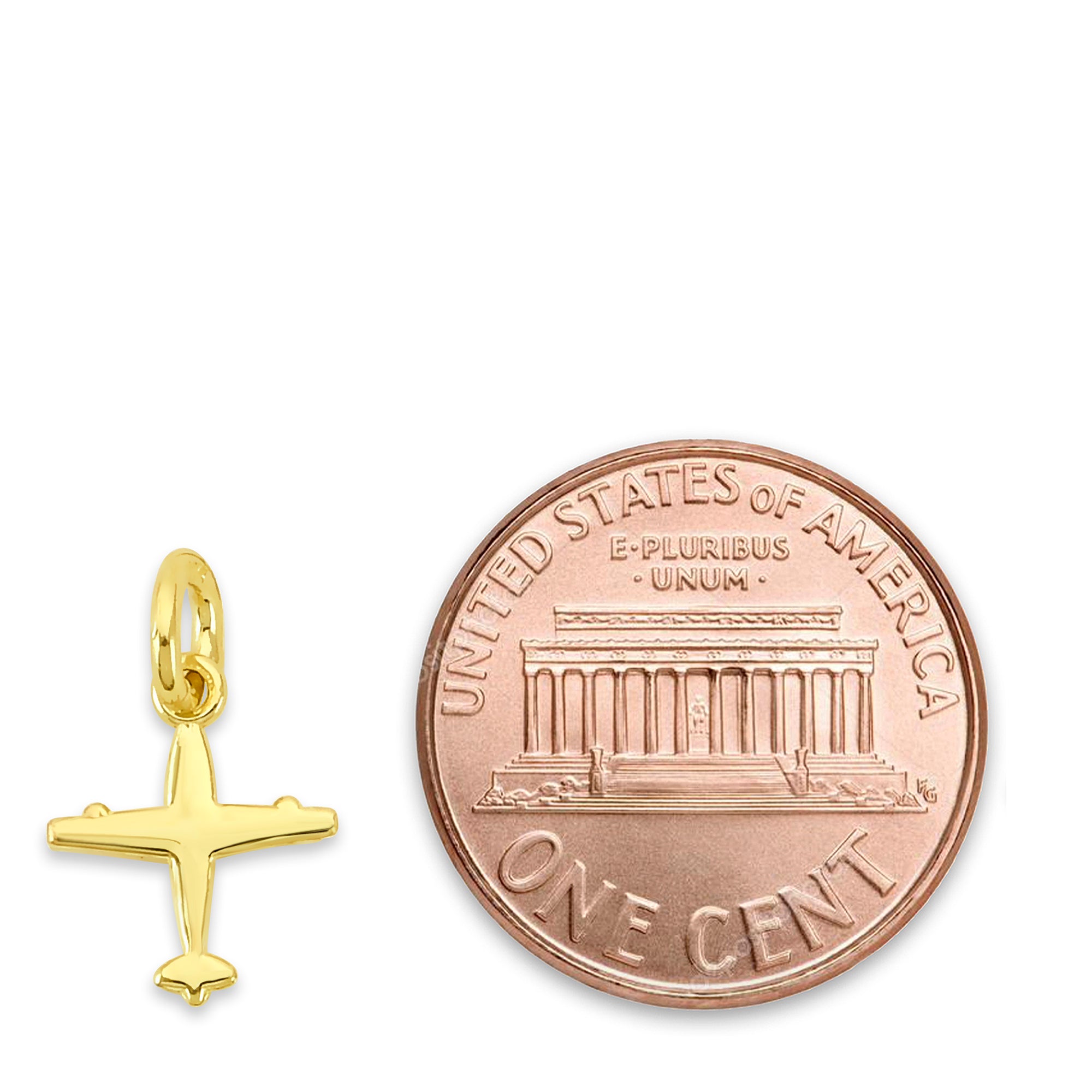 Solid Gold Airplane Charm- 10k or 14k