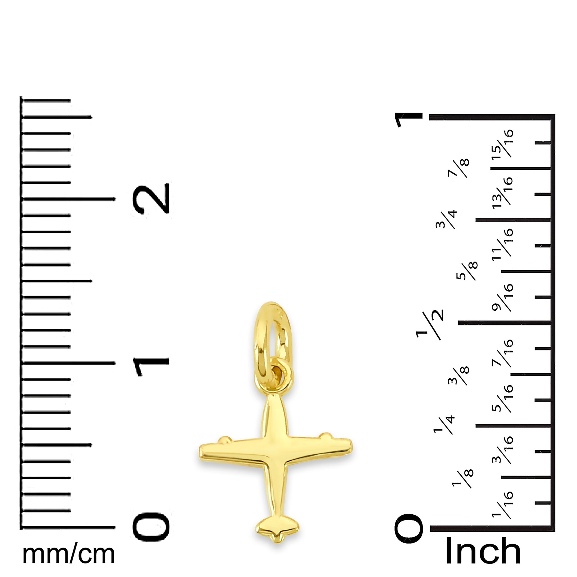 Solid Gold Airplane Charm- 10k or 14k