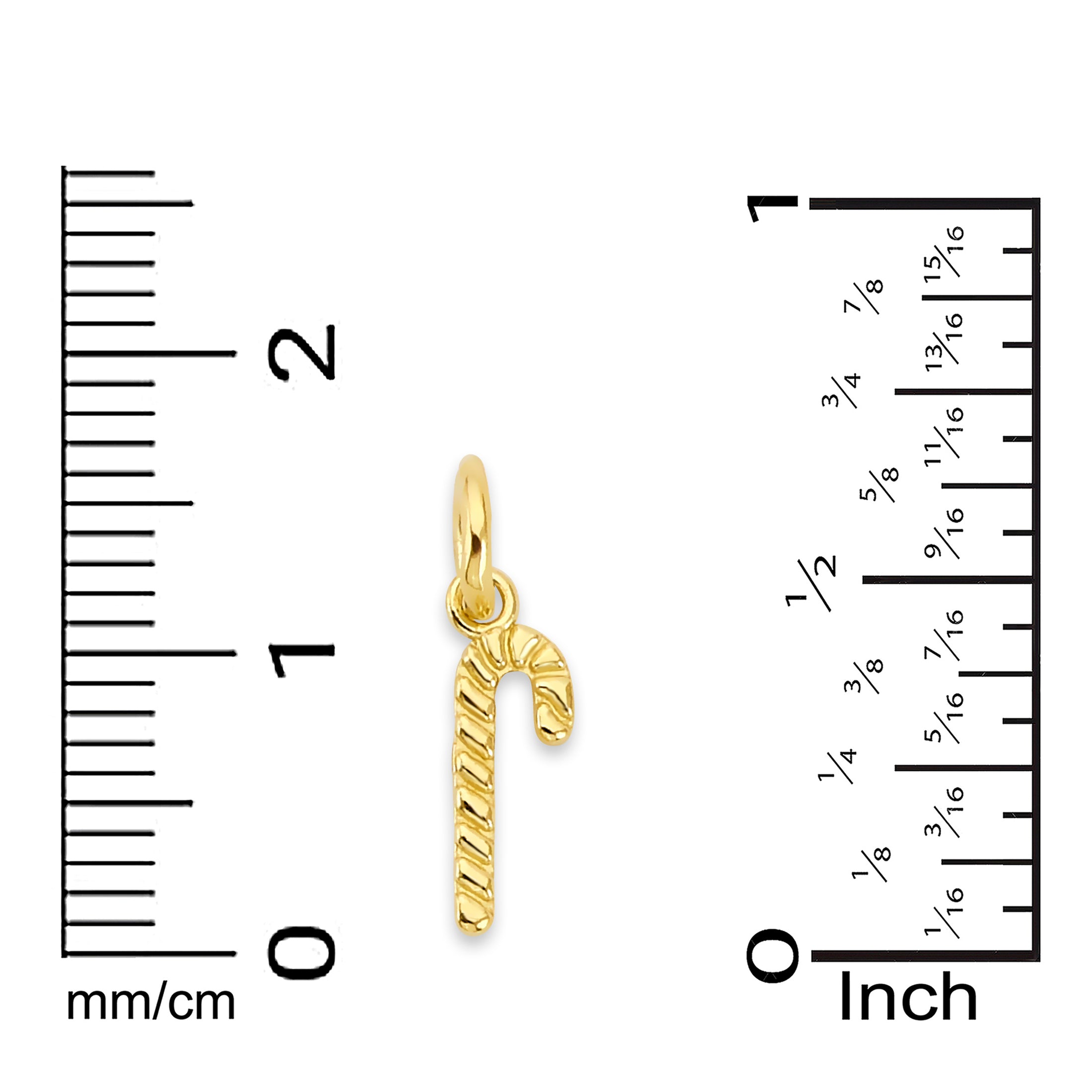 Solid Gold Candy Cane Charm - 10k or 14k