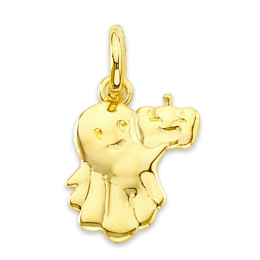 Solid Gold Ghost with Pumpkin Charm- 10k or 14k