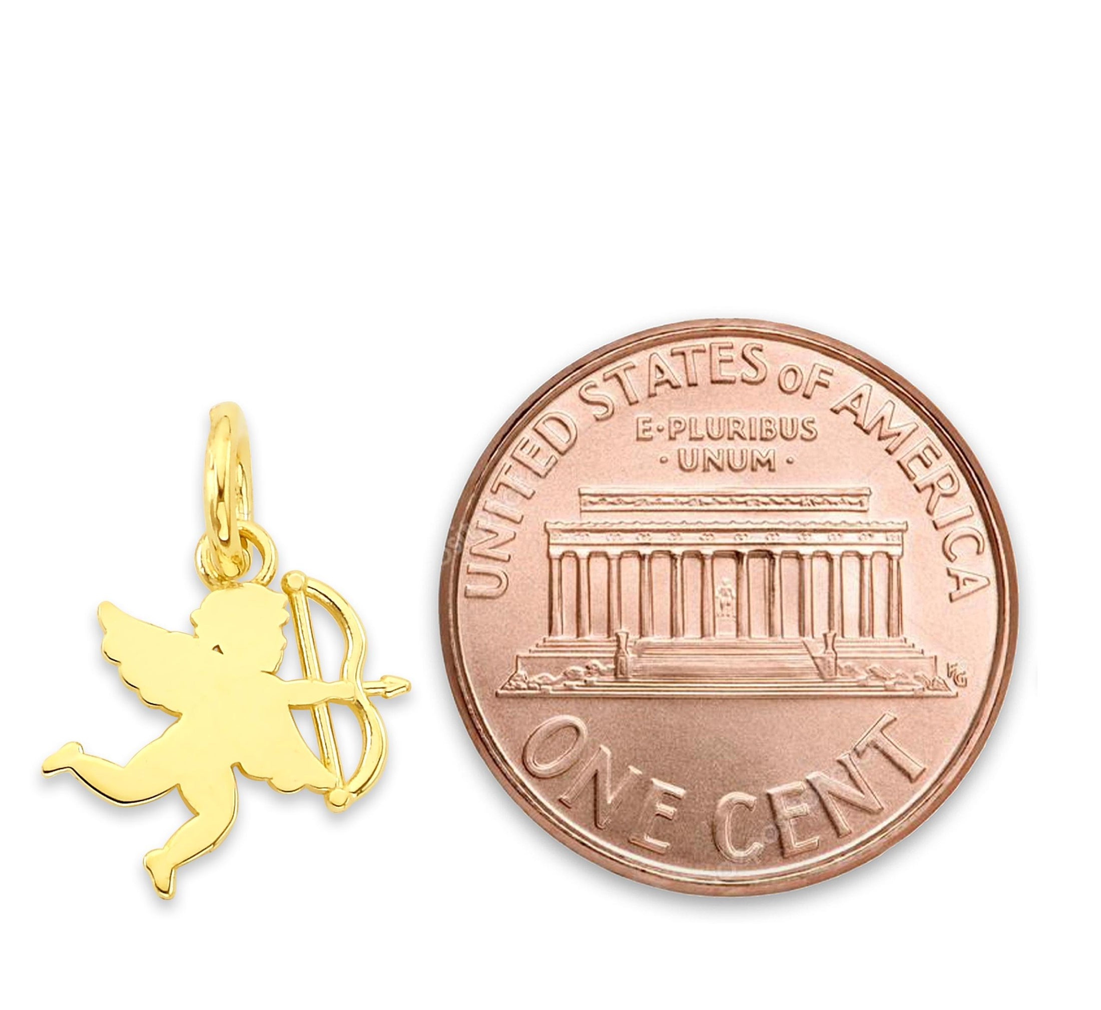 Solid Gold Cupid Charm - 10k or 14k