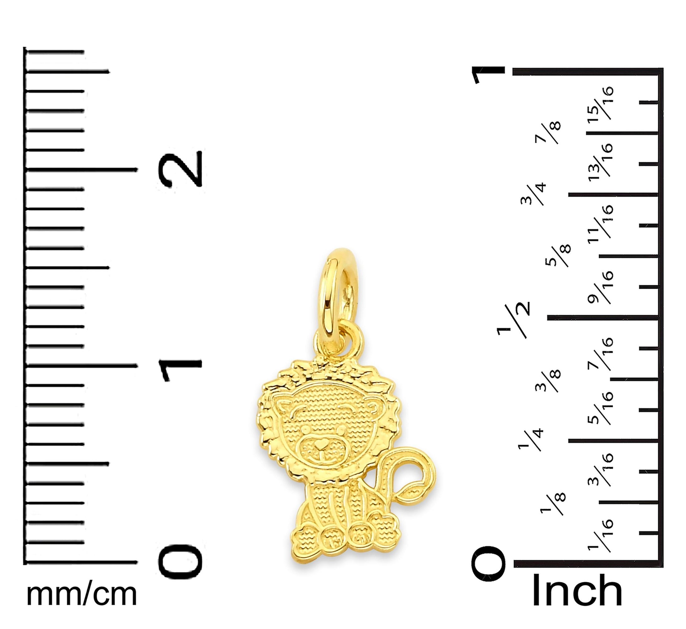 Solid Gold Lion Charm - 10k or 14k