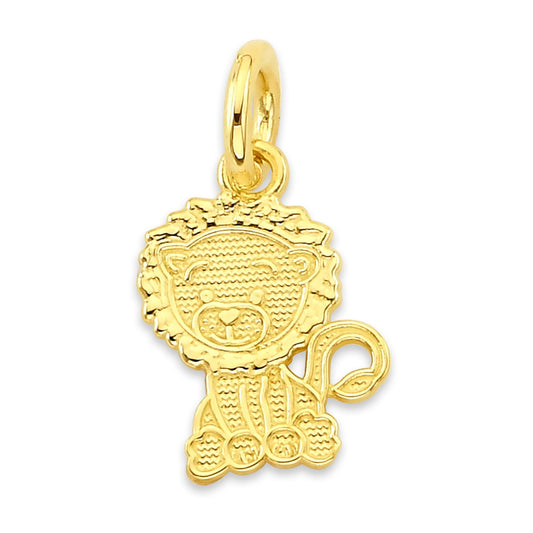 Solid Gold Lion Charm - 10k or 14k