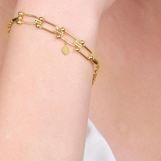 Solid Gold Leaf Charm- 10k or 14k