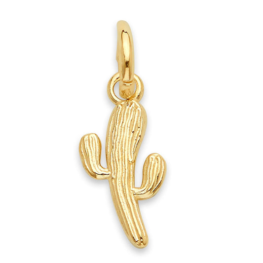 Solid Gold Cactus Charm - 10k or 14k