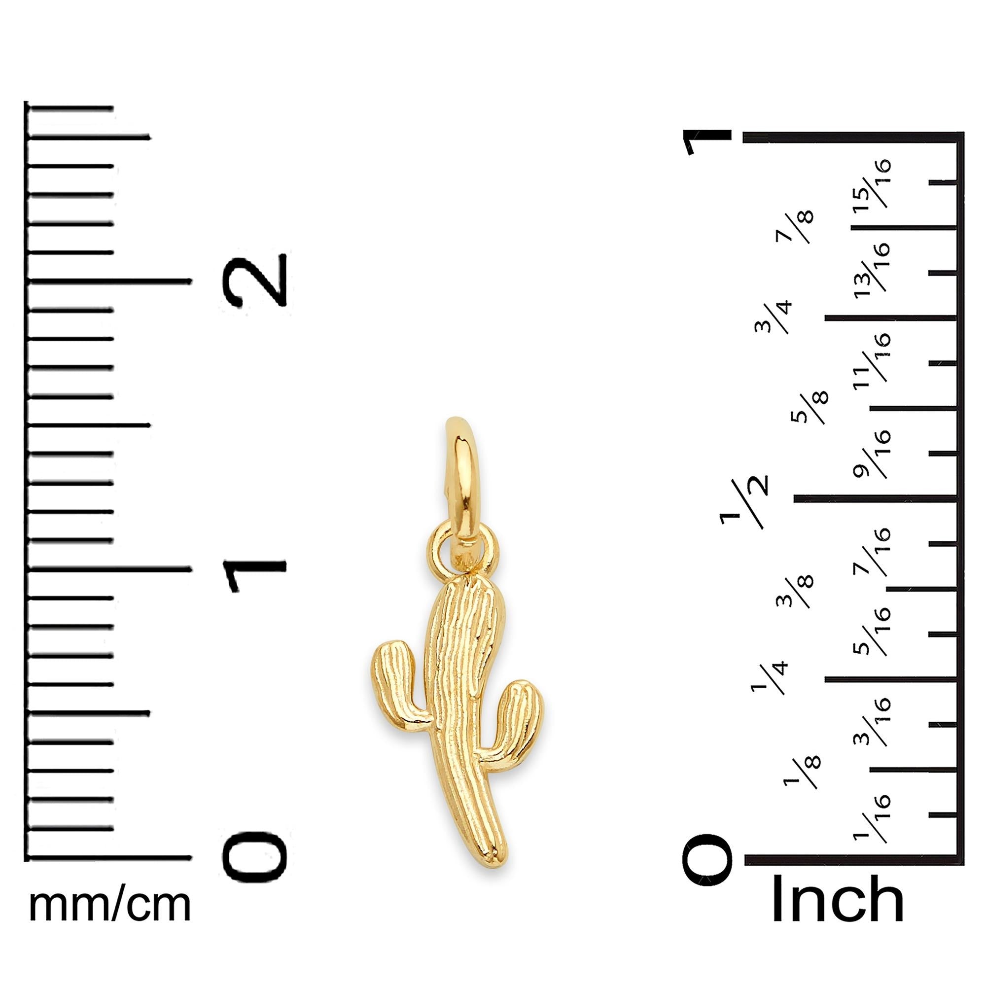 Solid Gold Cactus Charm - 10k or 14k