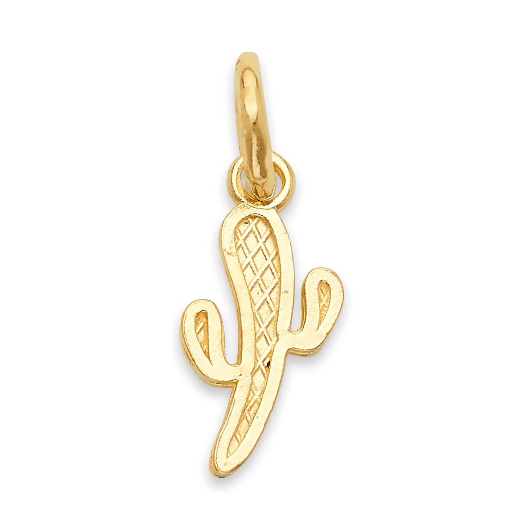 Solid Gold Cactus Charm - 10k or 14k