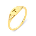 Load image into Gallery viewer, Solid Gold Initial Signet Ring - 10k or 14k
