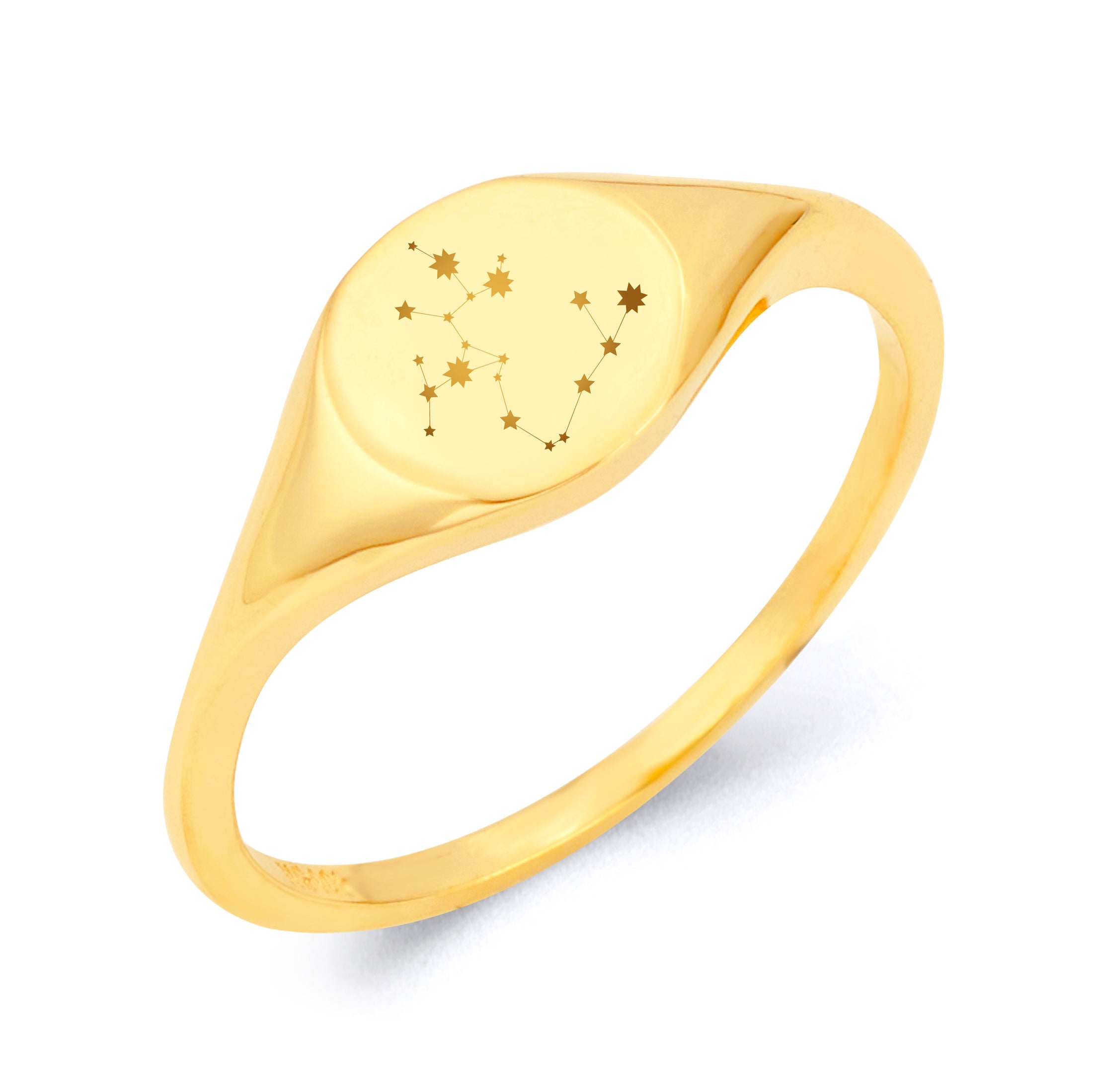 Solid Gold Zodiac Constellation Ring - 10k or 14k