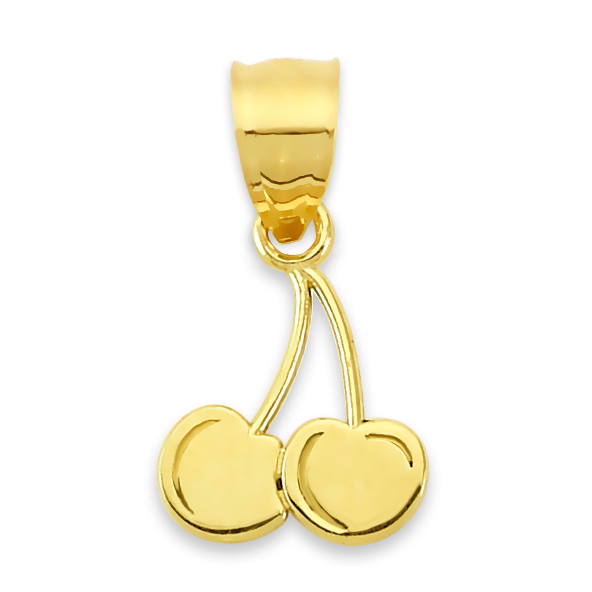 Solid Gold Cherry Pendant - 10k or 14k