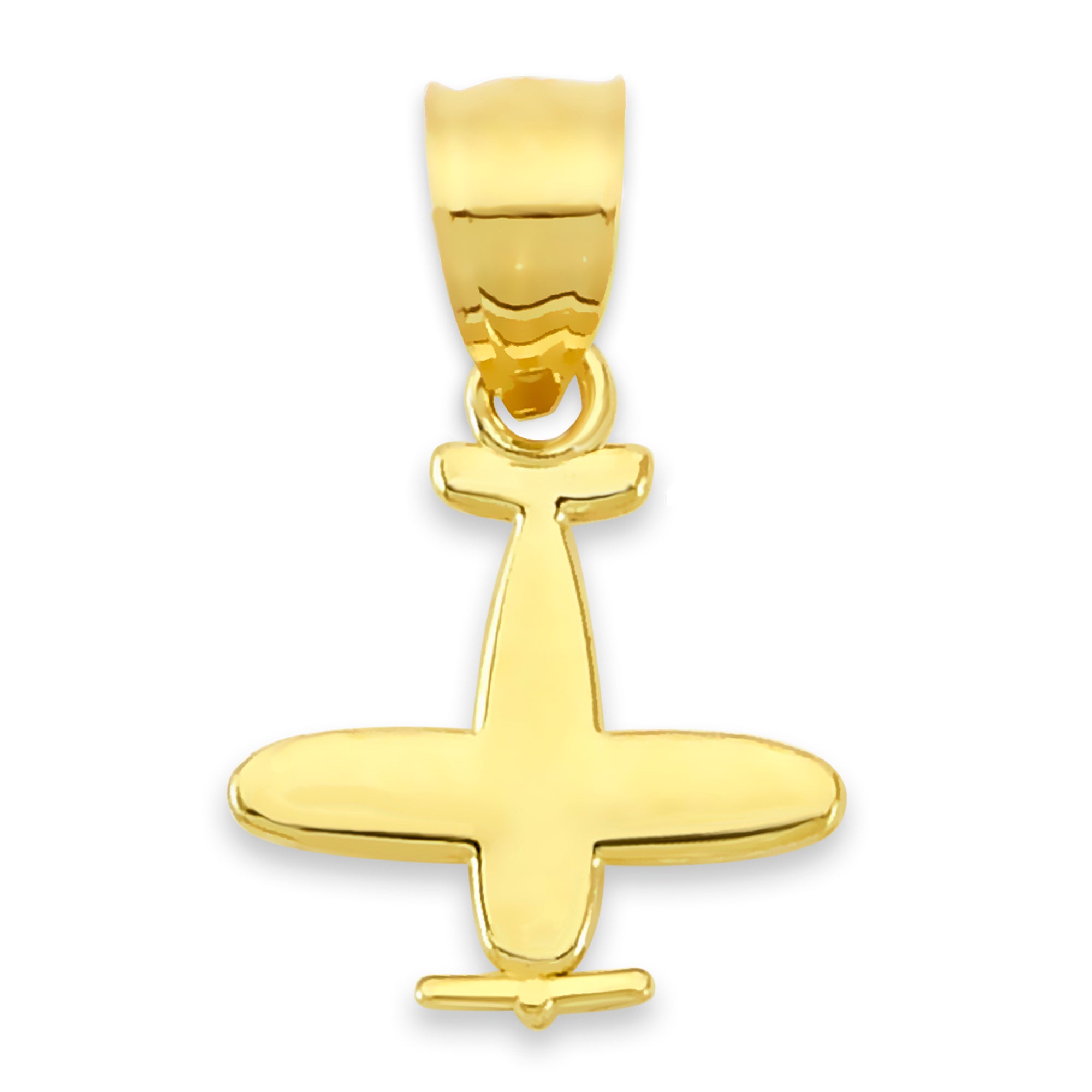 Solid Gold Airplane Pendant - 10k or 14k