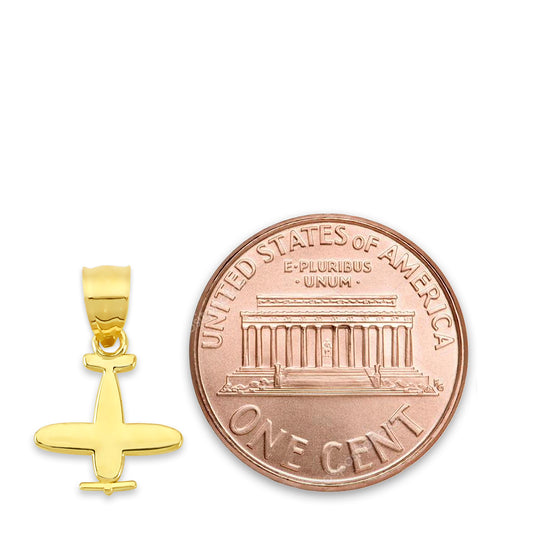 10k/14k Solid Gold Airplane Charm - Travel Jewelry for Bracelet