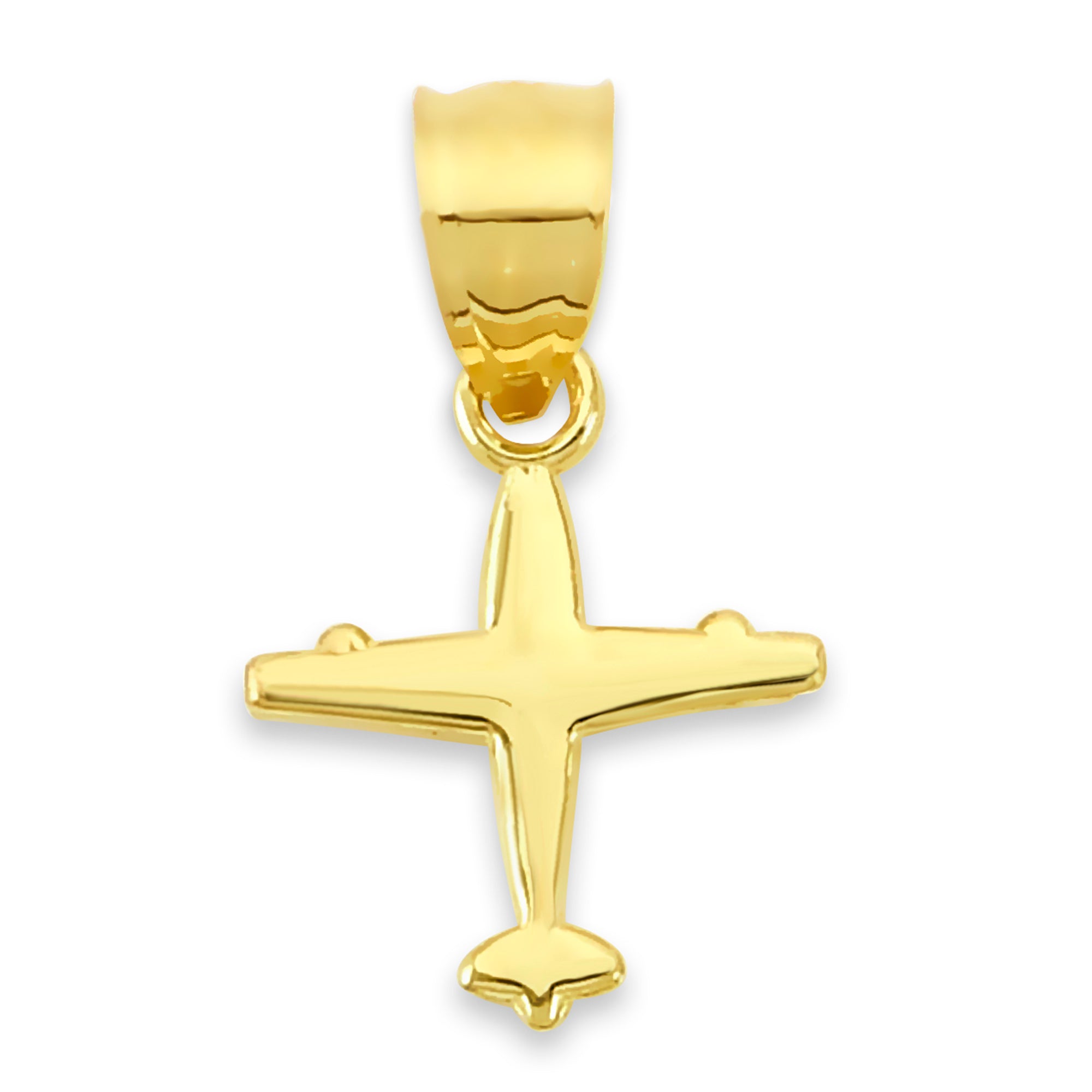 Solid Gold Airplane Pendant - 10k or 14k