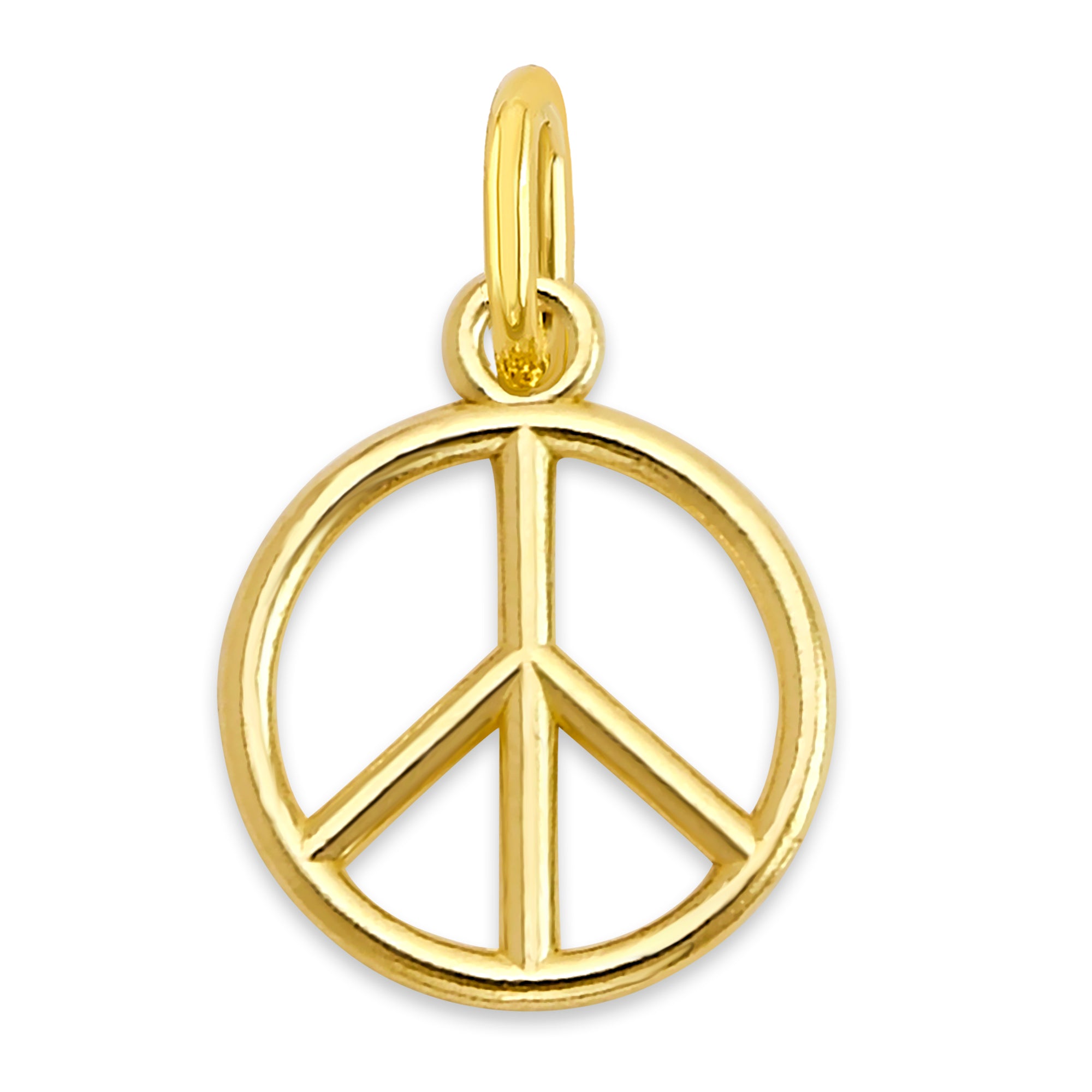 10k/14k Solid Gold Peace Charm - Symbolic Jewelry for Bracelet