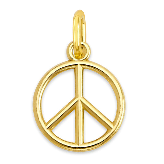 10k/14k Solid Gold Peace Charm - Symbolic Jewelry for Bracelet