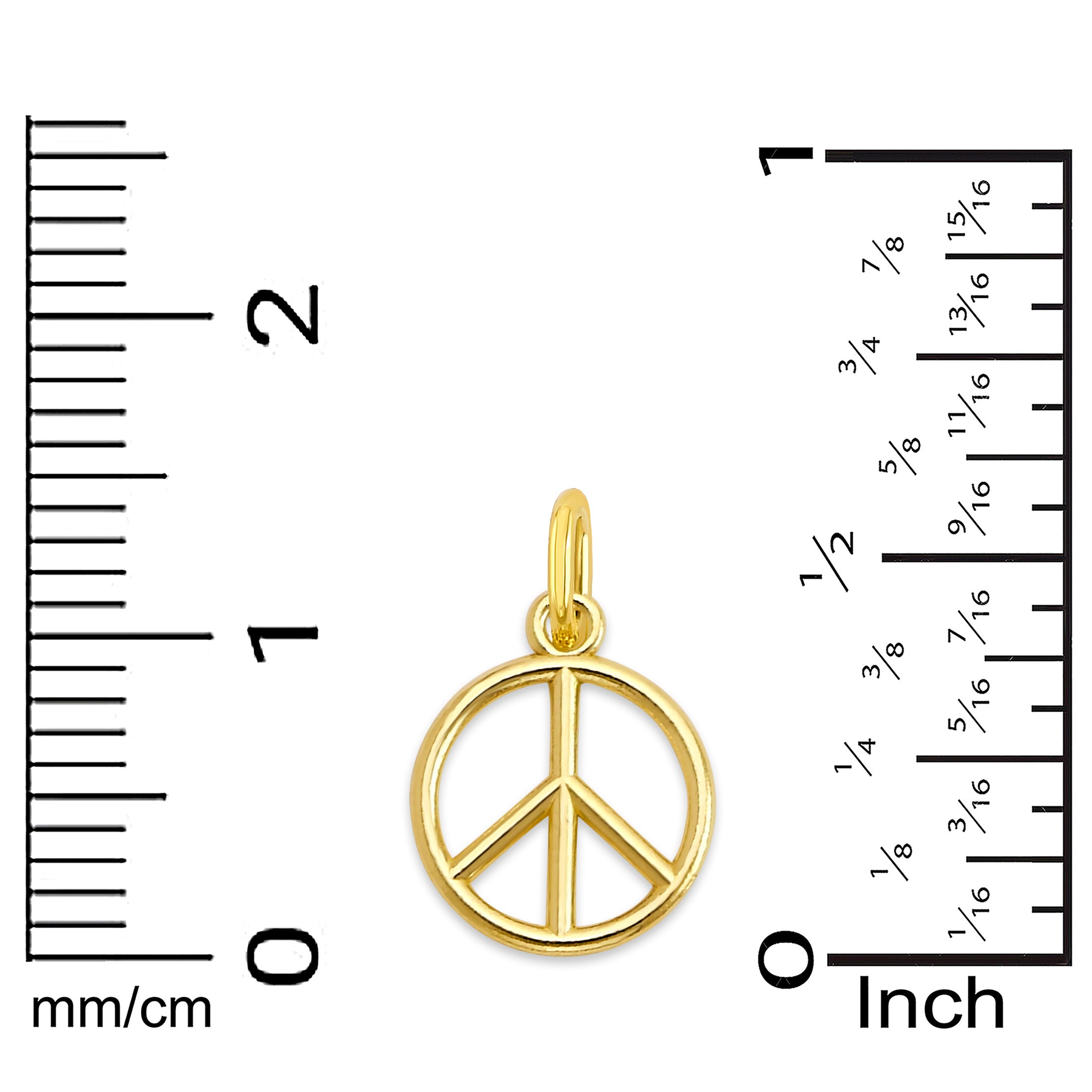10k/14k Solid Gold Peace Charm - Symbolic Jewelry for Bracelet