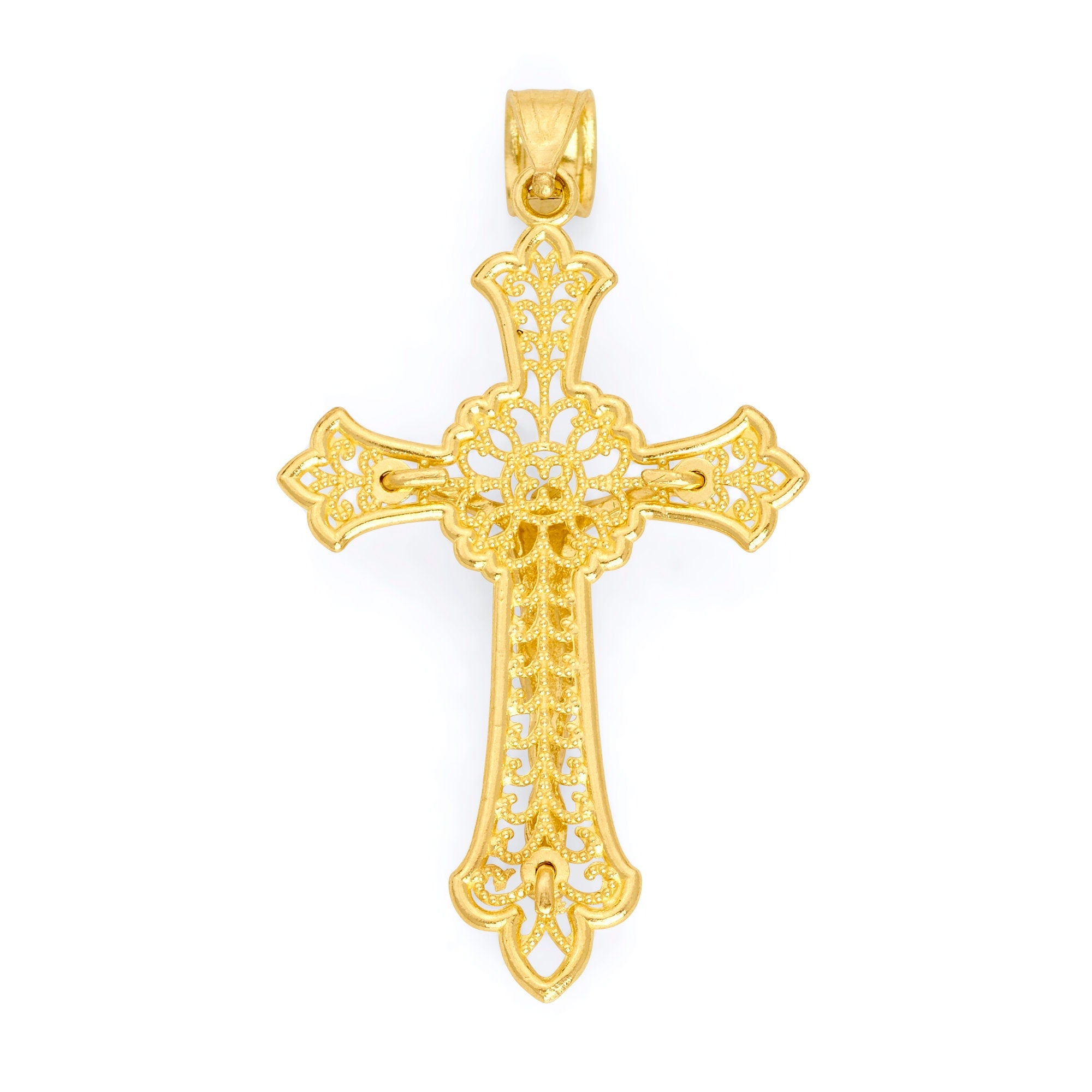 10k/14k Gold Crucifix Pendant - Religious Jewelry Gifts