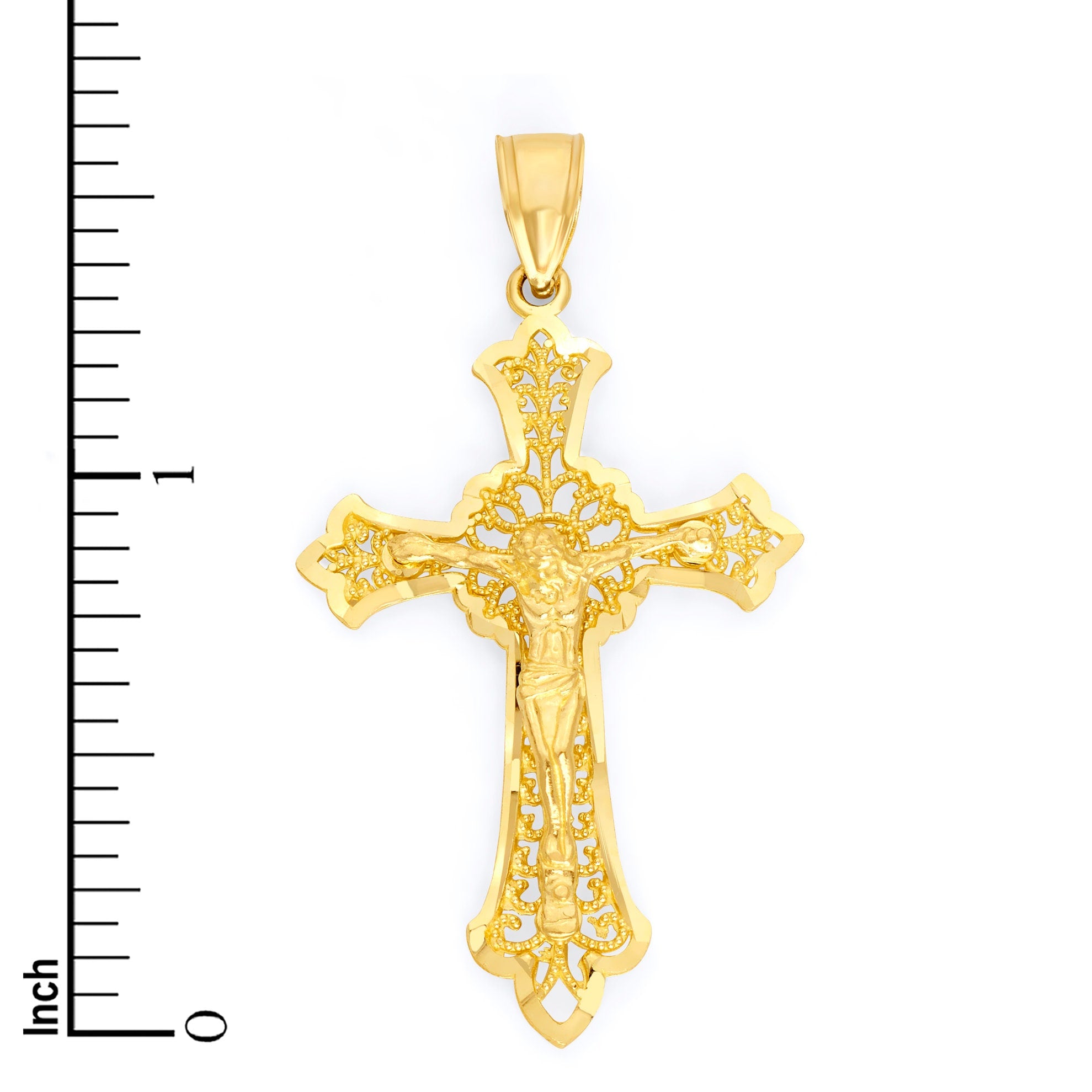 10k/14k Gold Crucifix Pendant - Religious Jewelry Gifts