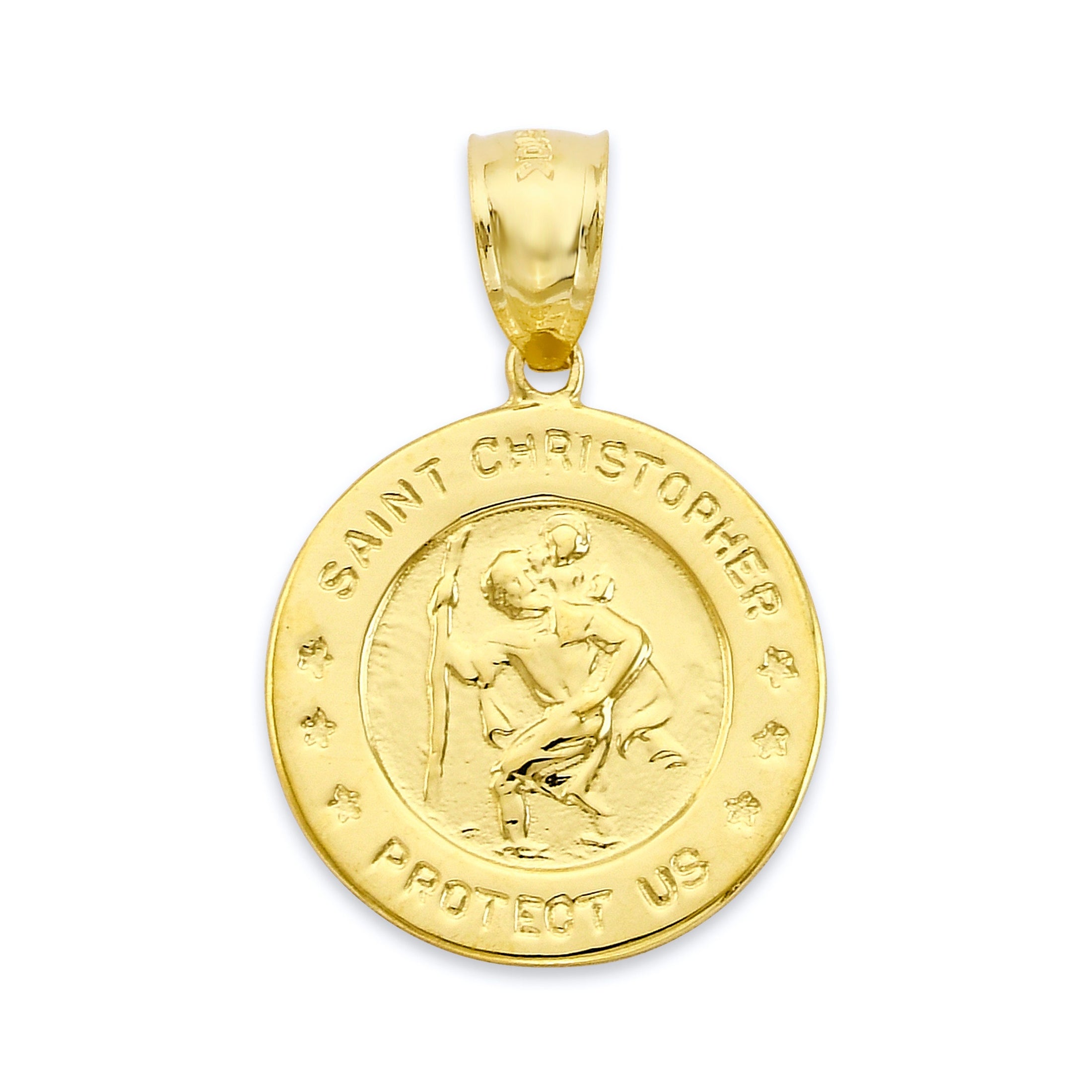 Solid Gold Saint Christopher Pendant - 10k or 14k