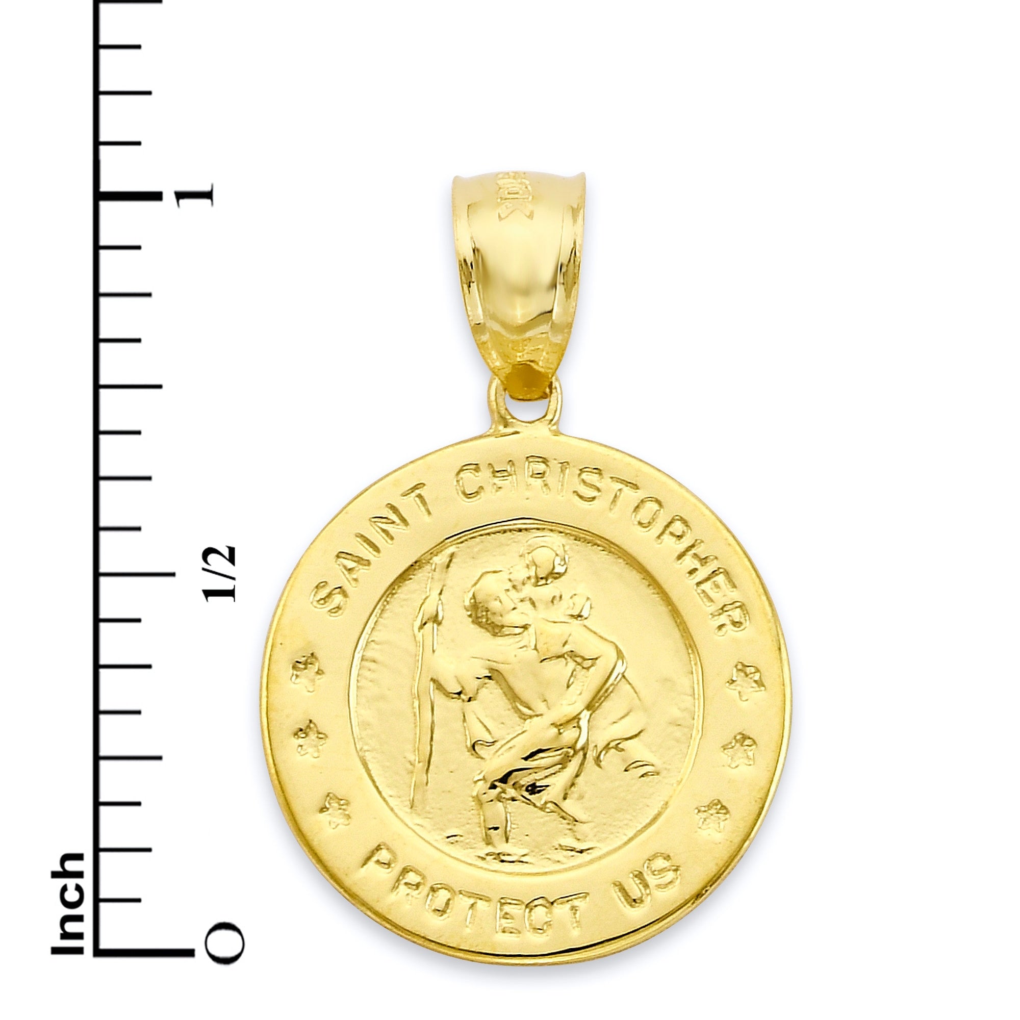 Solid Gold Saint Christopher Pendant - 10k or 14k