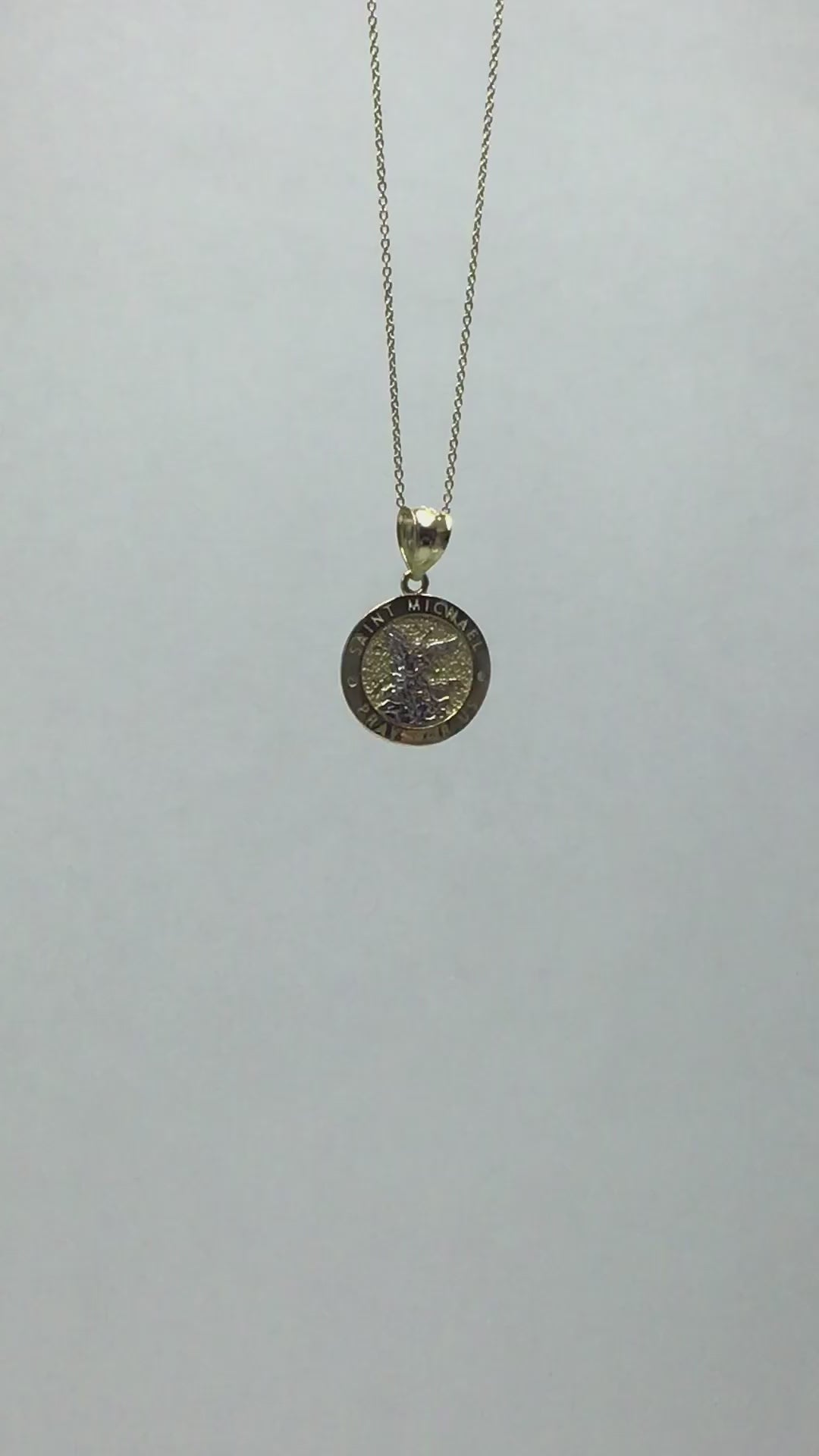 10k/14k Solid Gold Saint Michael Pendant - Religious Jewelry for Protection