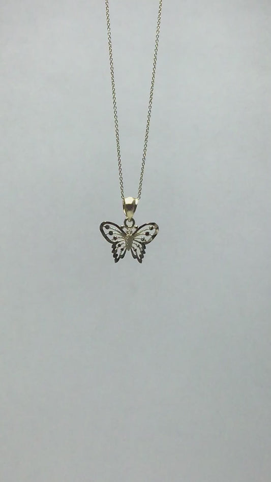 Solid Gold Butterfly Pendant - 10k or 14k