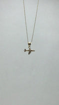 Load and play video in Gallery viewer, Solid Gold Airplane Pendant - 10k or 14k
