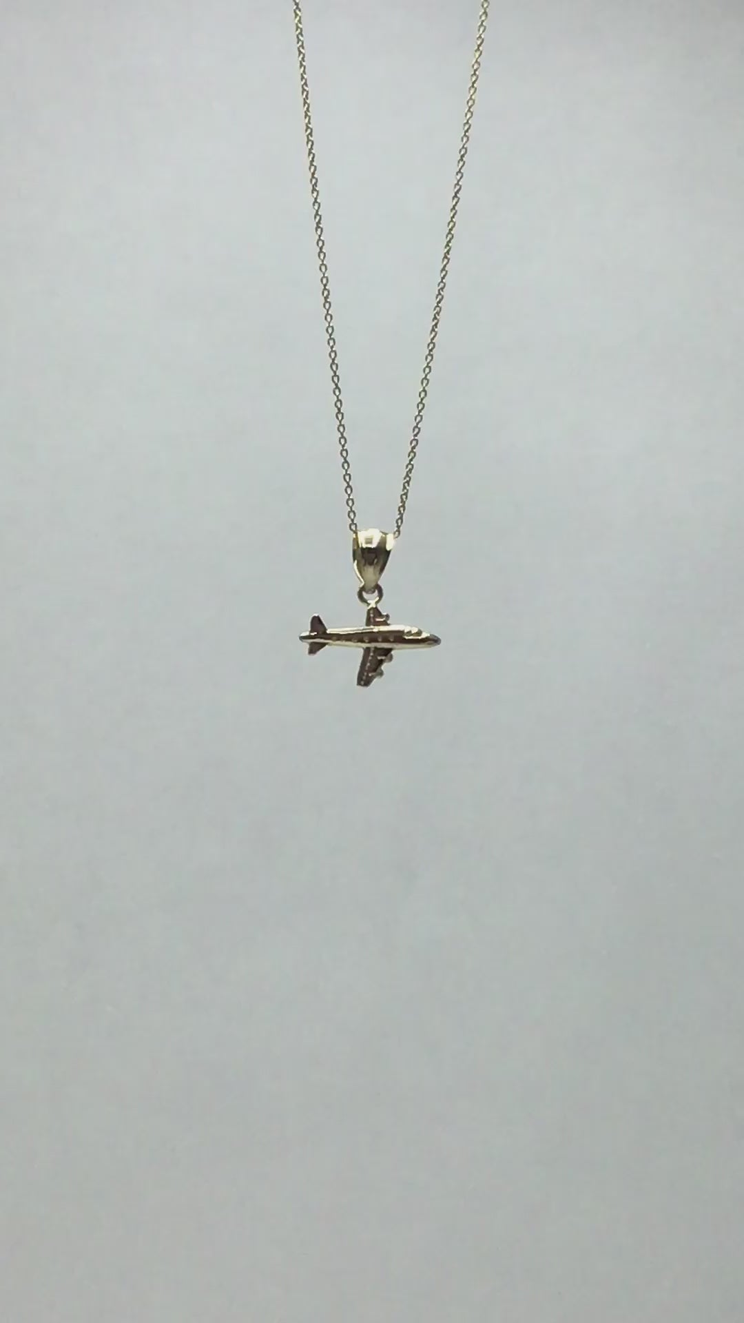 10k/14k Solid Gold Airplane Charm - Travel Jewelry for Bracelet