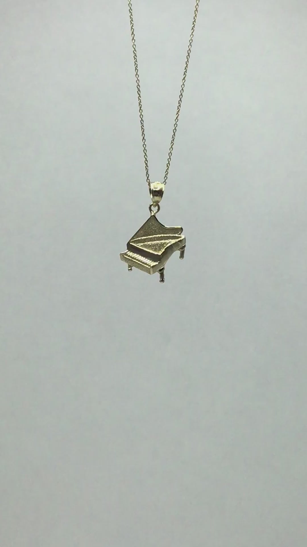 10k/14k Solid Gold Piano Pendant - Music Jewelry for Necklace