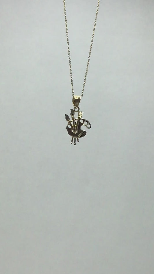 Solid Gold Painter Pendant - 10k or 14k