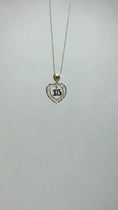 Load and play video in Gallery viewer, Solid Gold Quinceanera Heart Pendant - 10k or 14k
