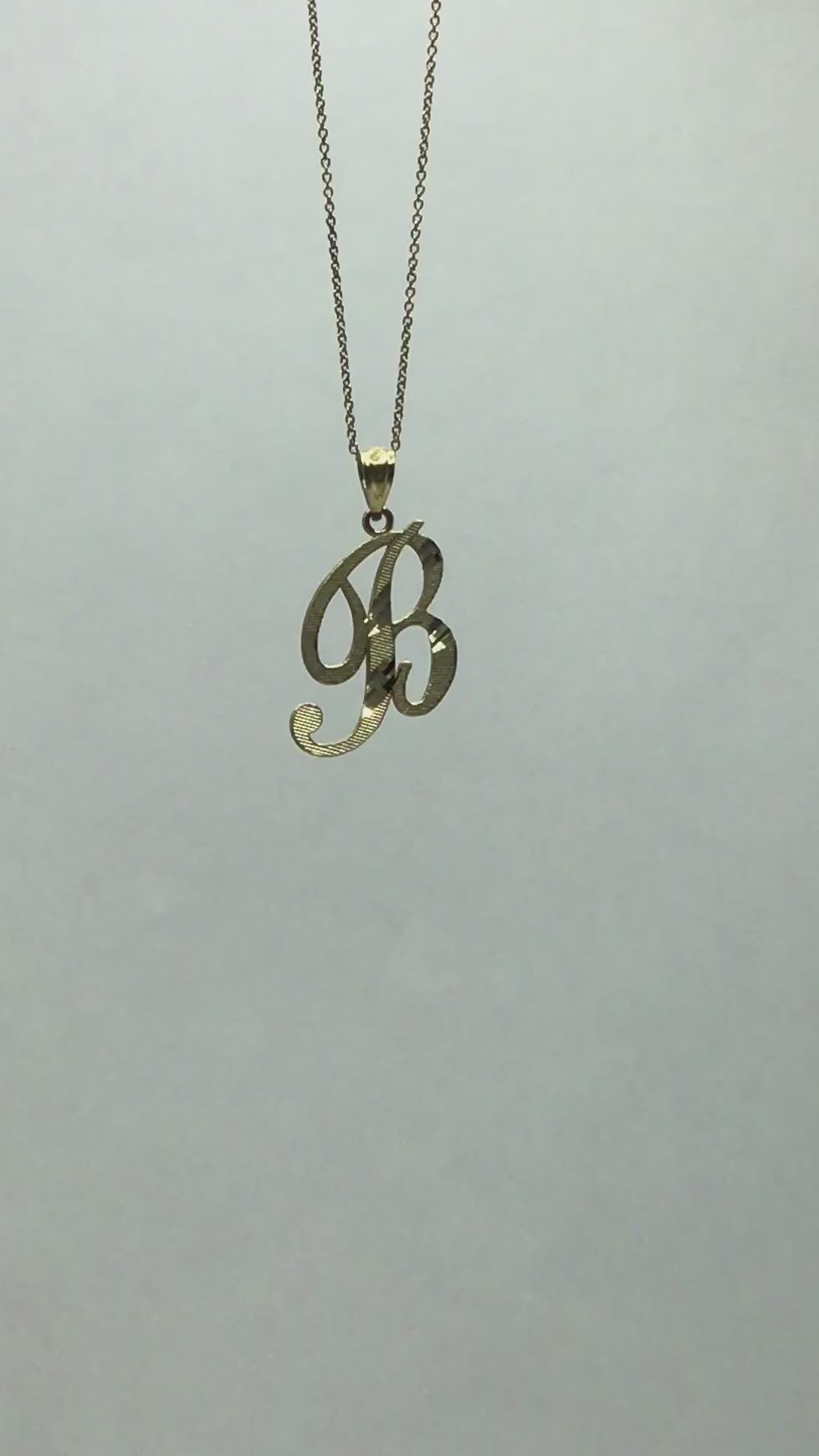 10k/14k Solid Gold Cursive Initial Pendant - Personalized Jewelry Gifts