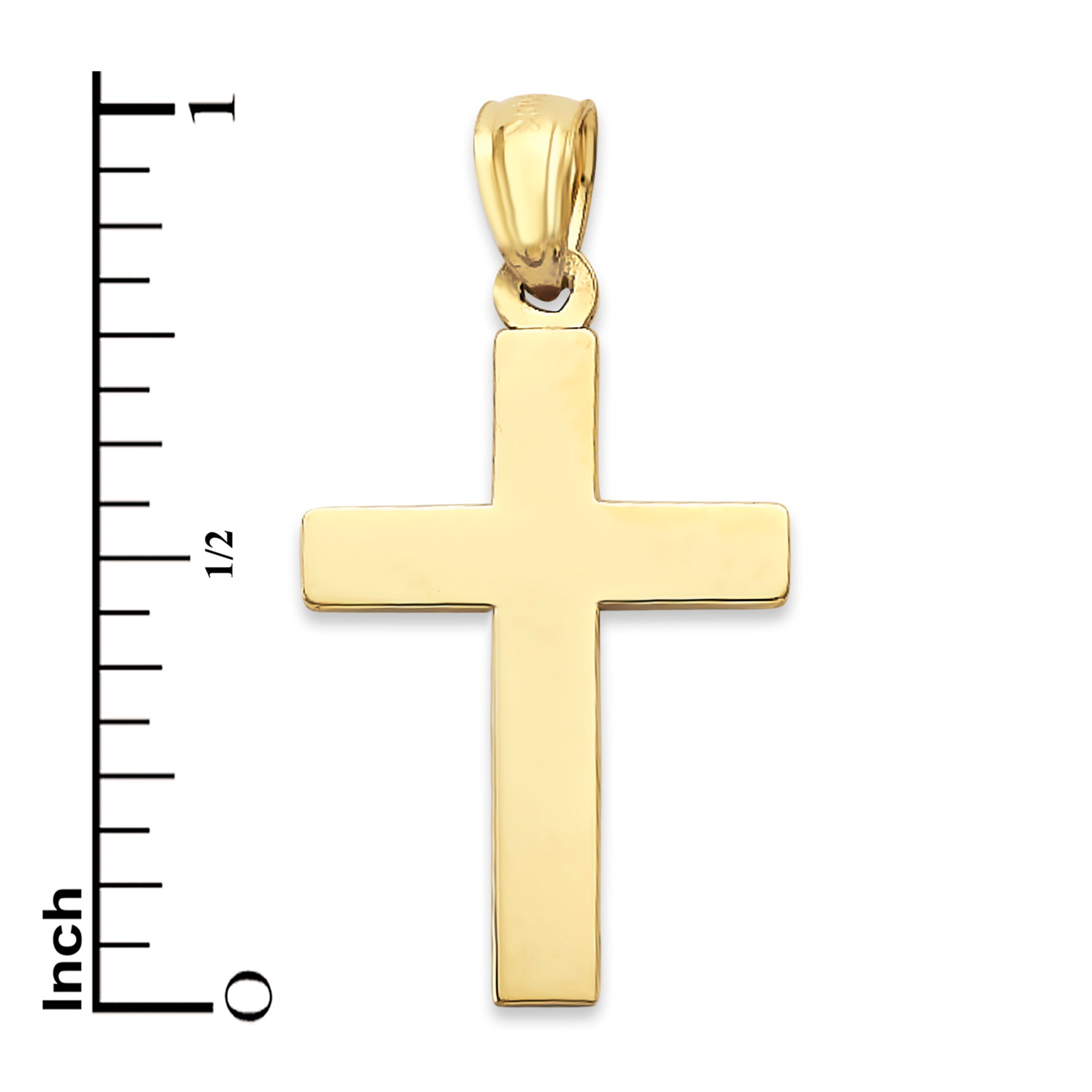 Solid Gold Cross Pendant - 10k or 14k